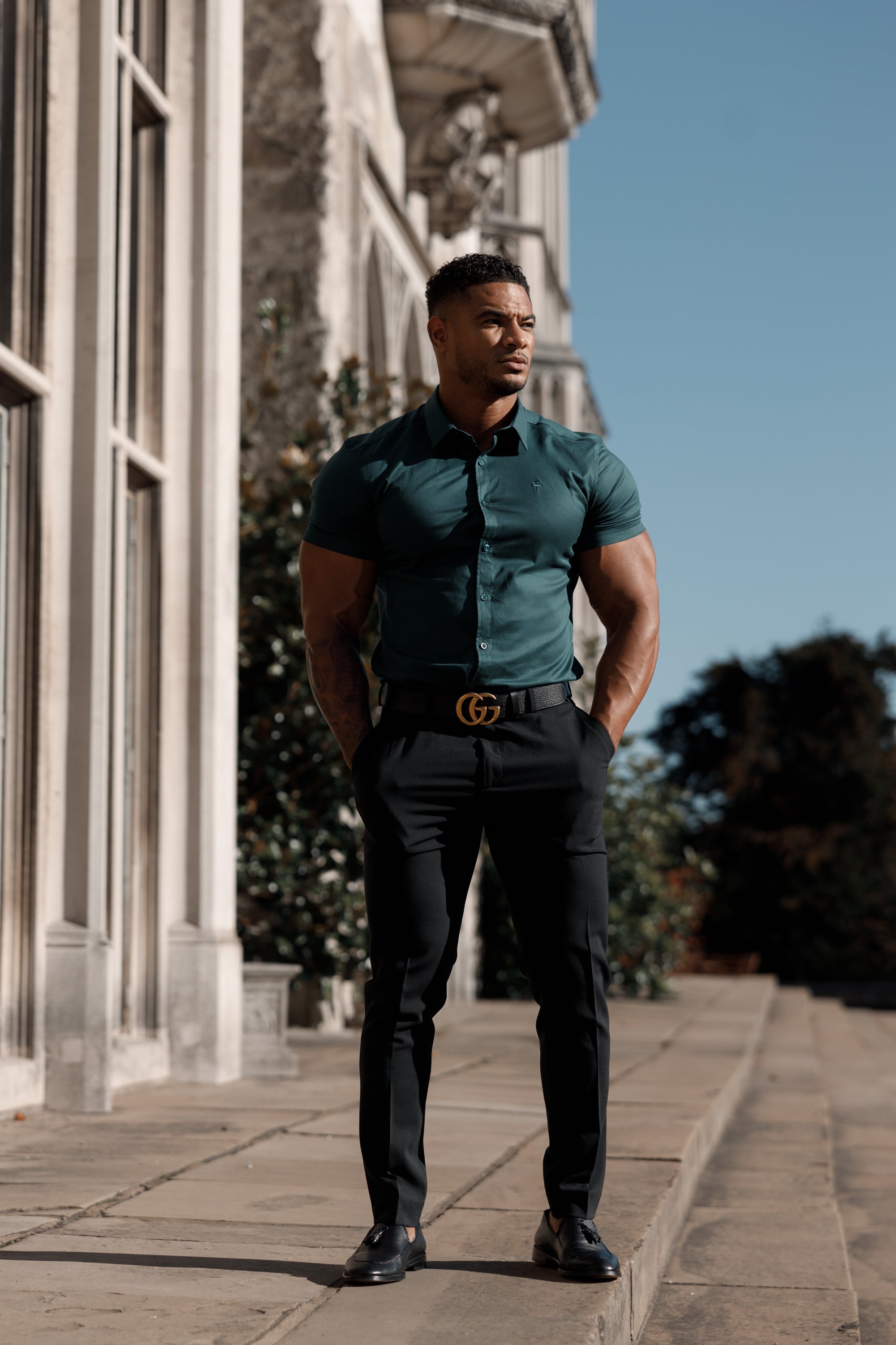 Super Slim Luxe Ultra Stretch Classic Forest Green Short Sleeve -  FS675