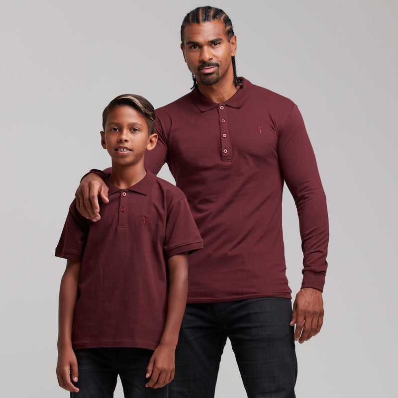 Father Sons Boys Classic Burgundy Polo Shirt - FSB022 (LAST CHANCE)