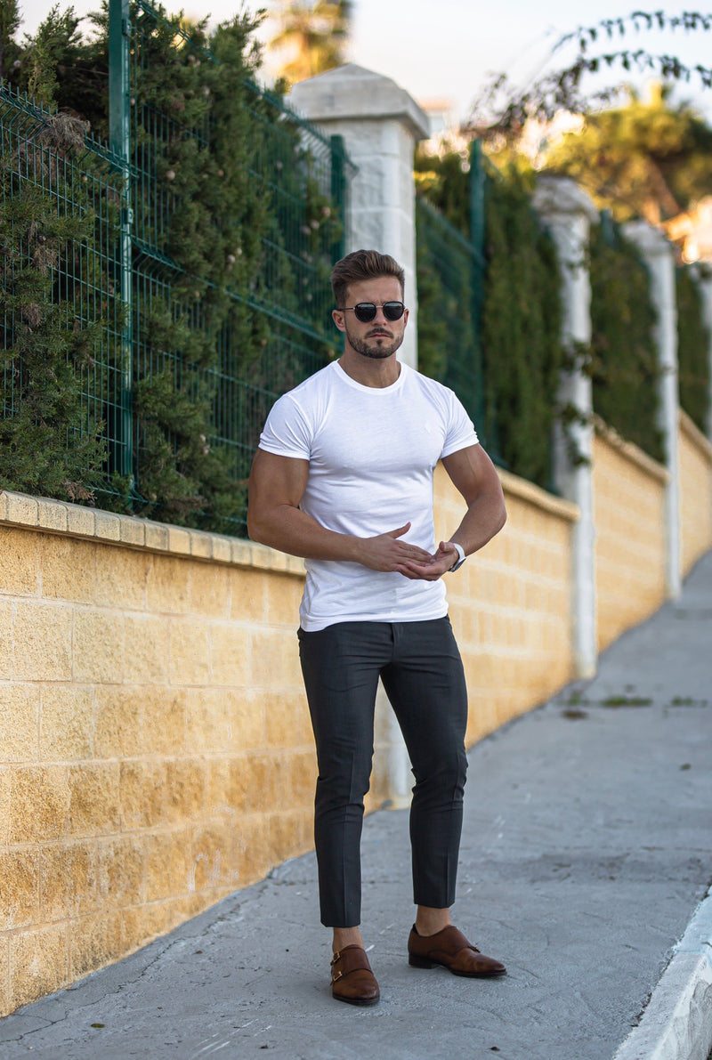 Father Sons White Bamboo Crew T Shirt - FSH576