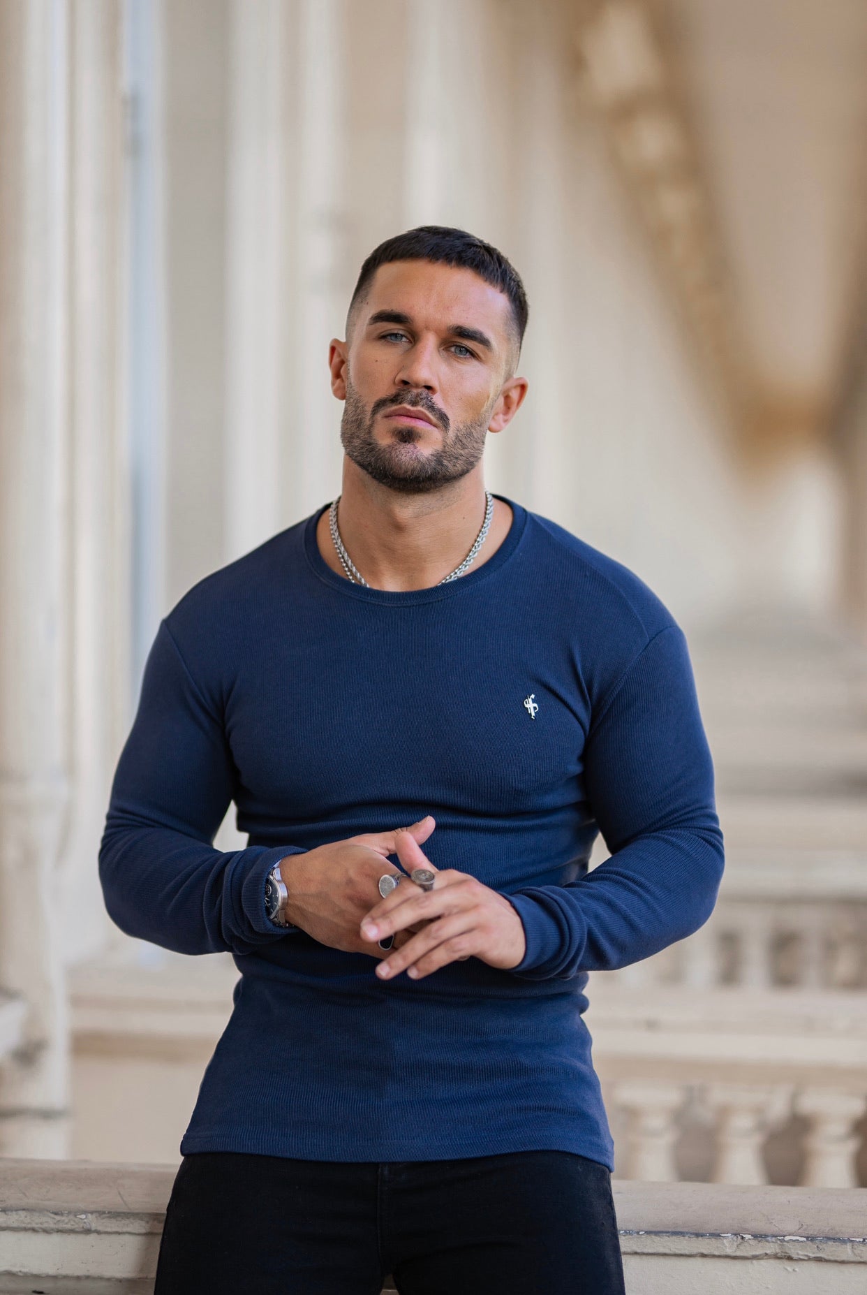 Father Sons Classic Navy Super Slim Sweater - FSH410