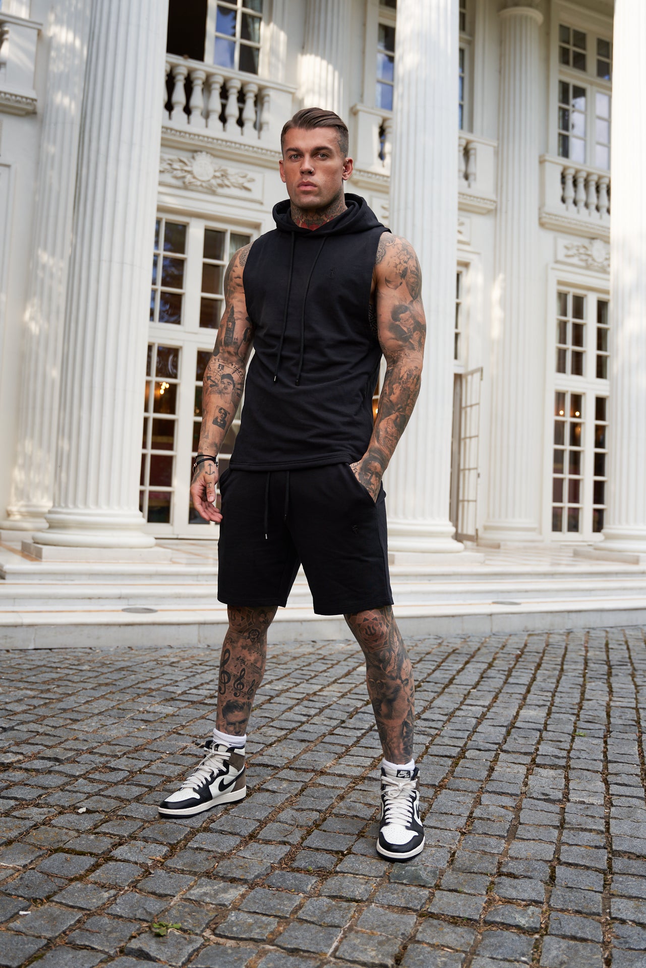 Black Elasticated Shorts - FSJS656