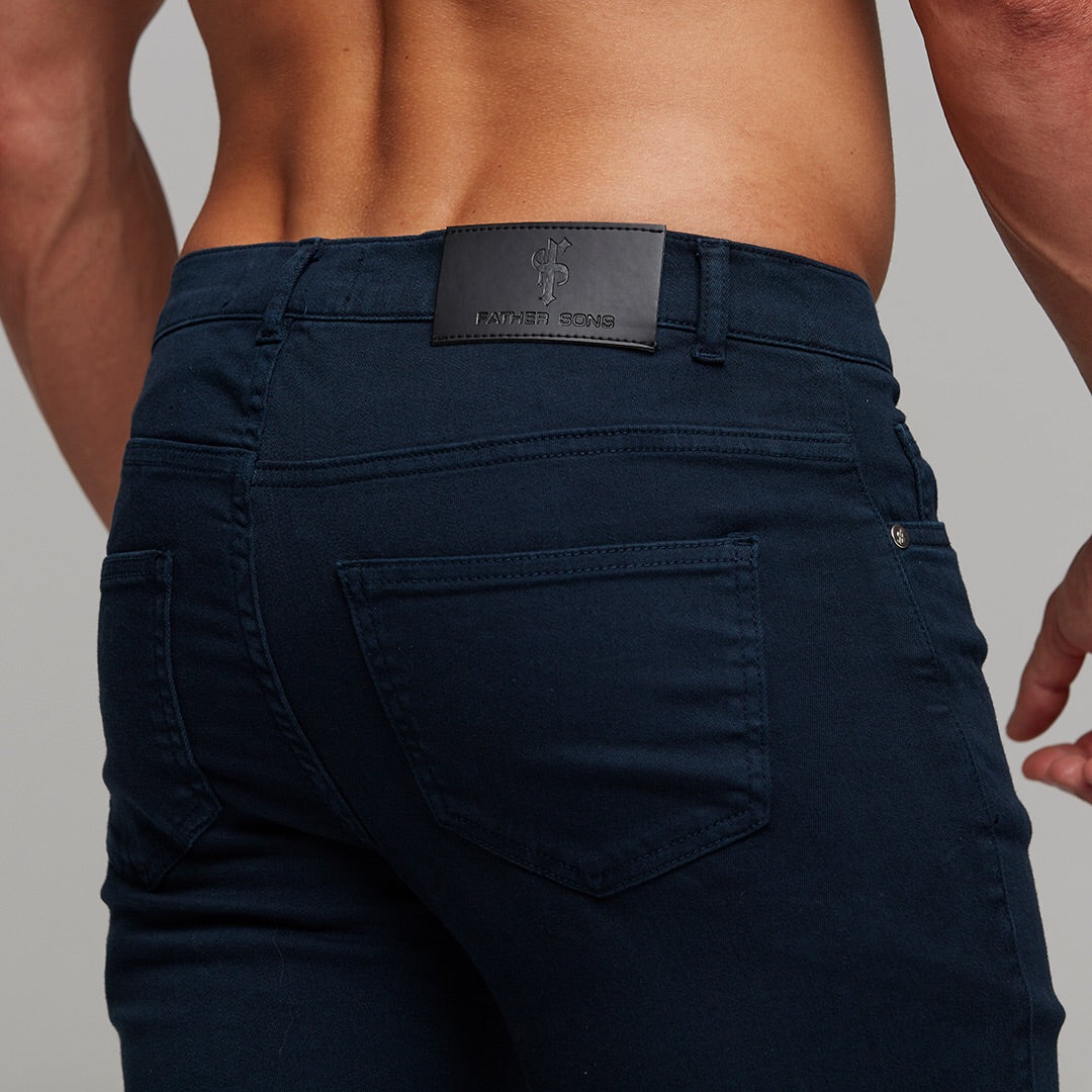 Slim Ultra Stretch Navy Ripped Jeans - FSH285