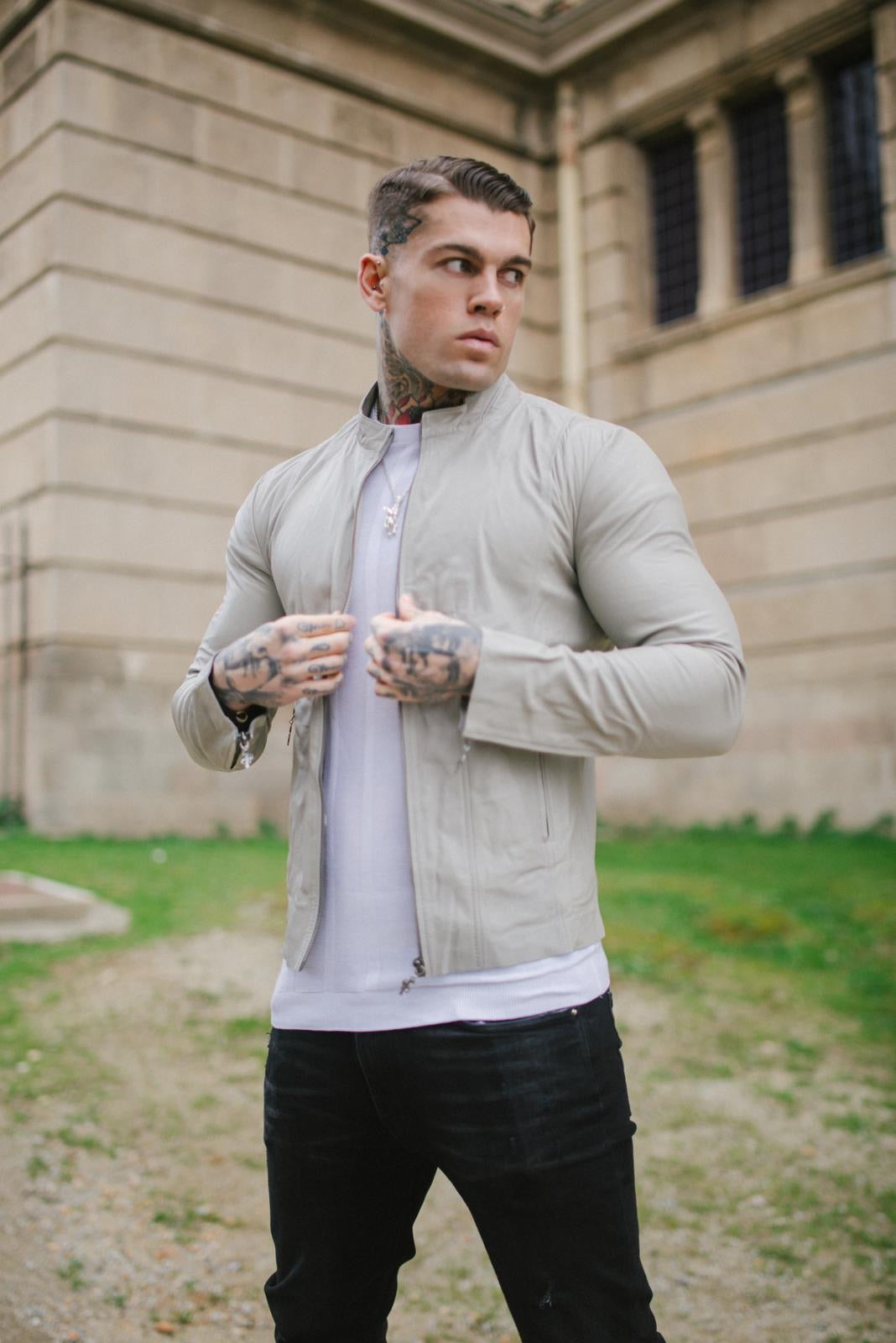 Grey Lambs Leather Jacket - FSH314