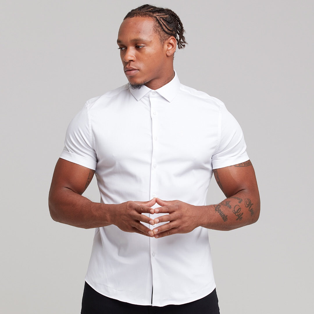 Slim Sateen Classic White with White Embroidery - FS395