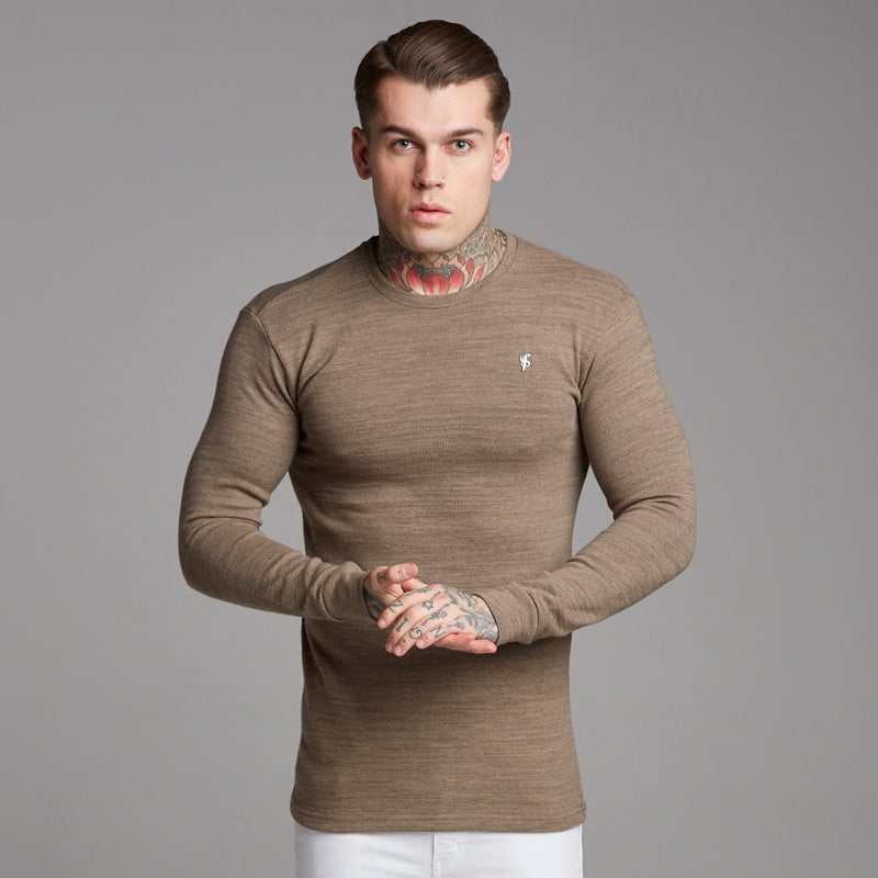 Father Sons Classic Brown Super Slim Sweater - FSH229