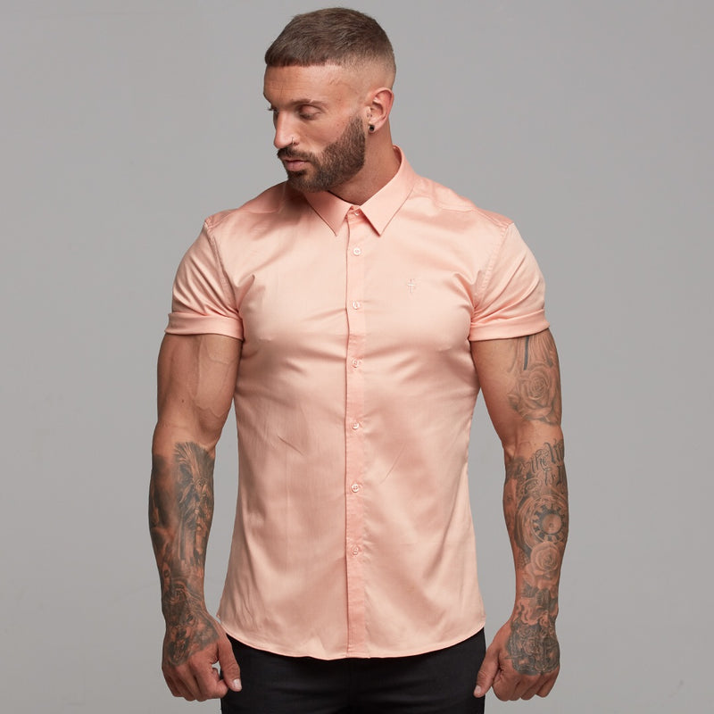 Father Sons Super Slim Luxe Ultra Stretch Peach Short Sleeve -  FS382