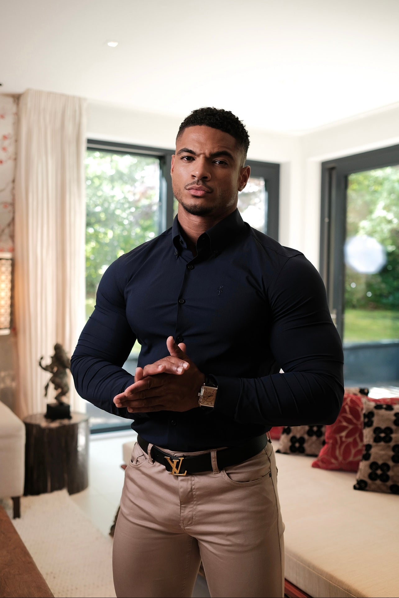 Super Slim Scuba Navy Long Sleeve Stretch - FS831