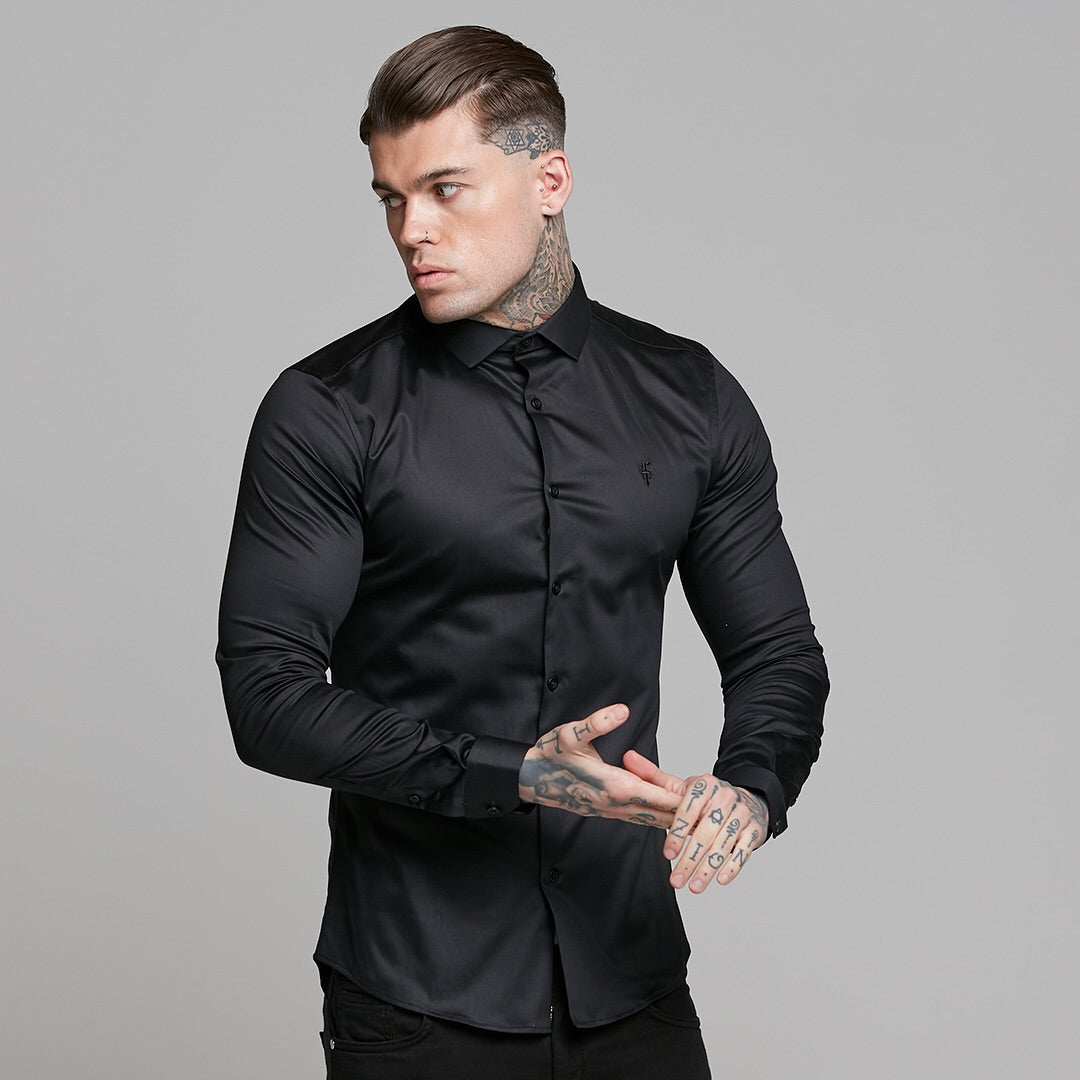 Slim Sateen Classic Black Long Sleeve - FS545