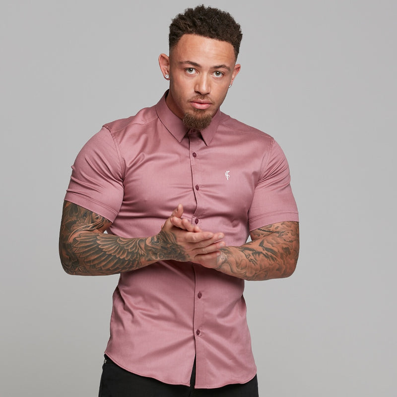 Father Sons Super Slim Luxe Ultra Stretch Mauve Short Sleeve -  FS544