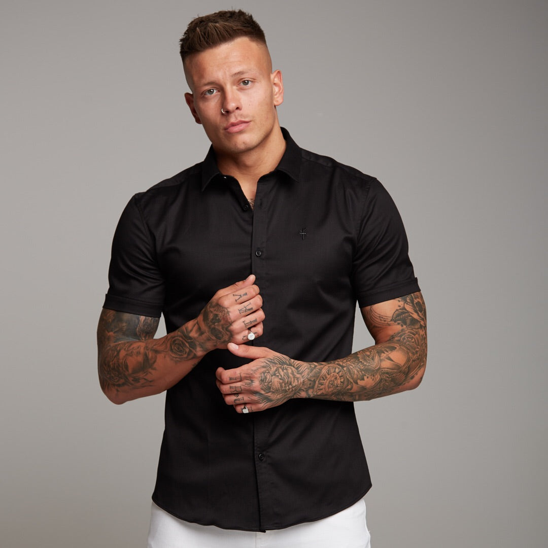 Super Slim Luxe Ultra Stretch Classic Black Short Sleeve -  FS227