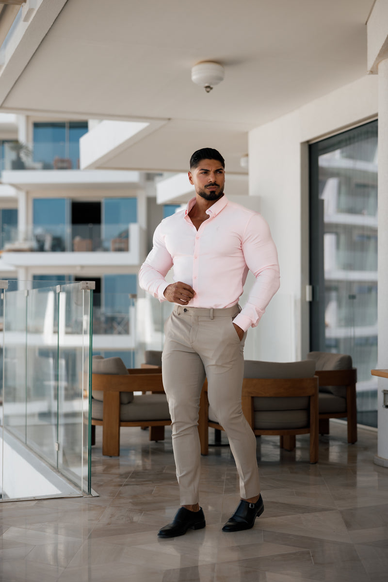 Father Sons Super Slim Scuba Pink Long Sleeve Stretch - FS880