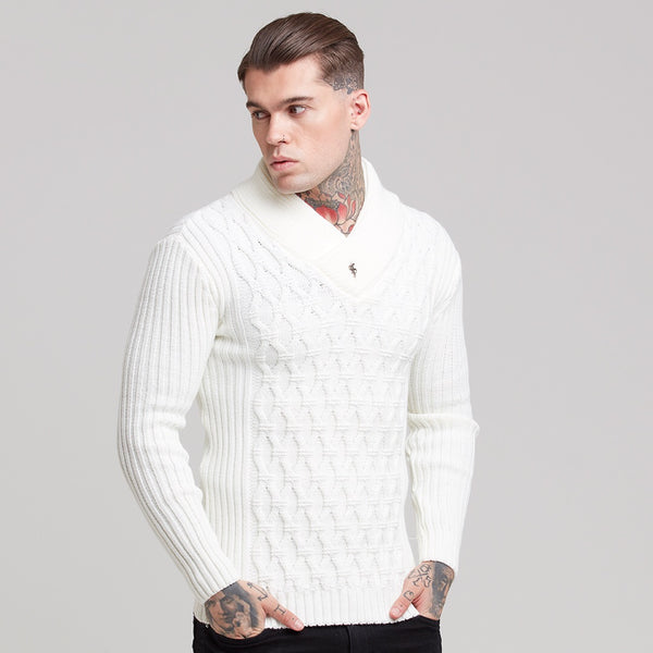 Father Sons Chunky Cable Knit Cream Sweater - FSJ001
