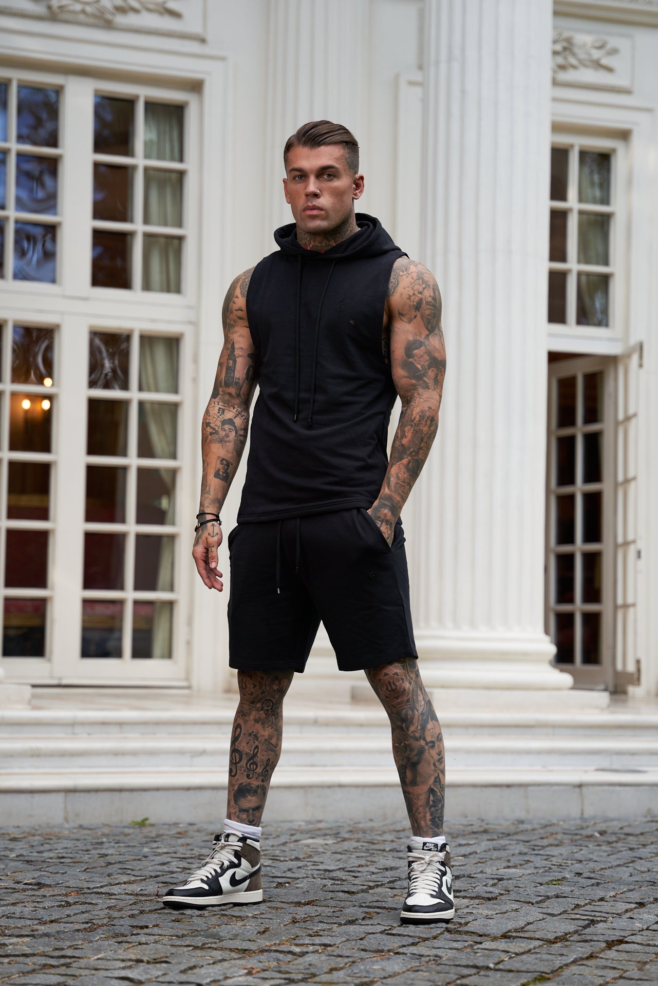 Black Elasticated Shorts - FSJS656