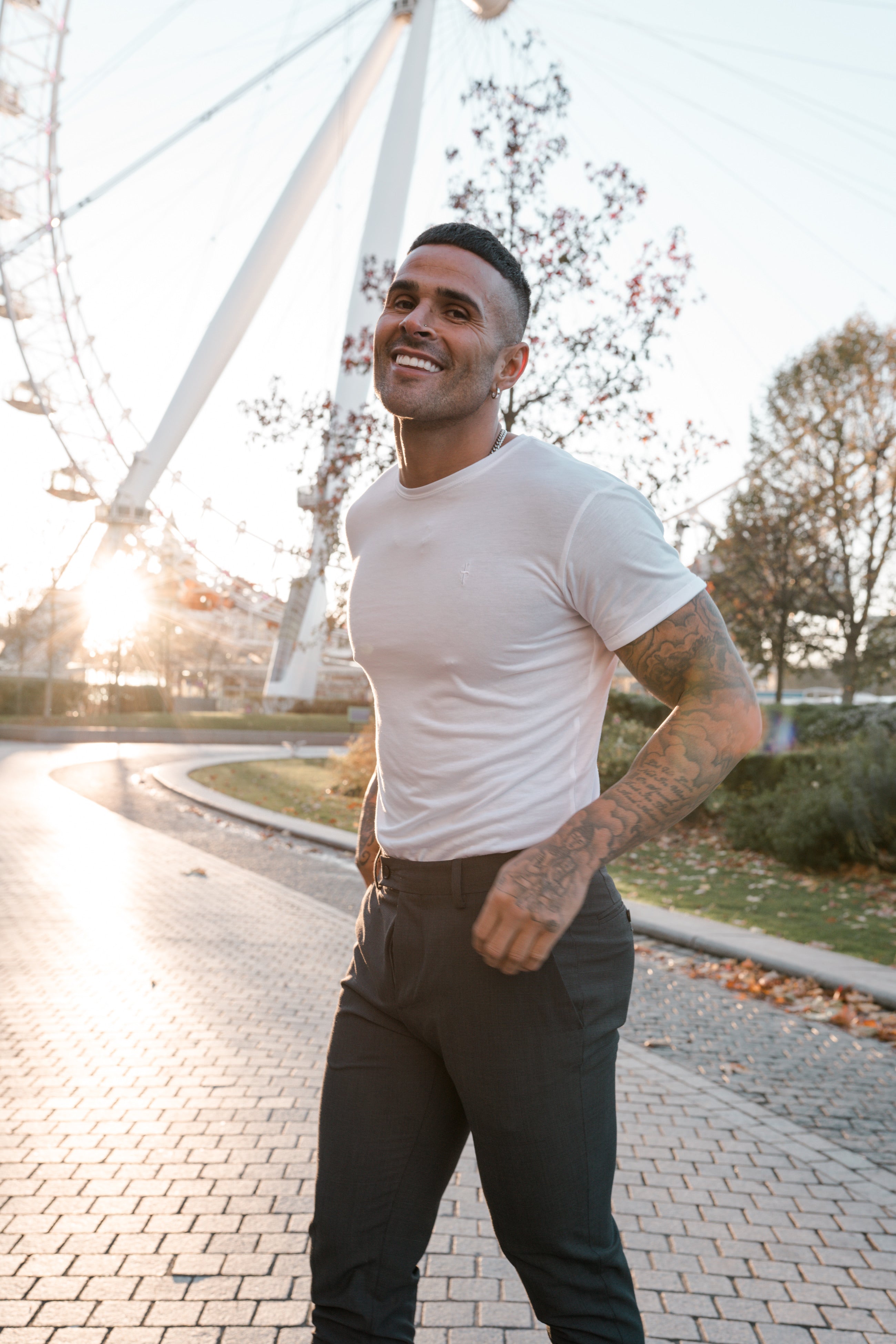 White Bamboo Crew T Shirt - FSH576