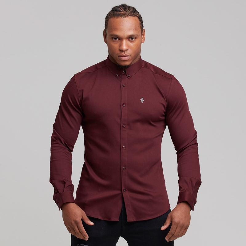 Father Sons Super Slim Stretch Burgundy Denim Long Sleeve - FS212