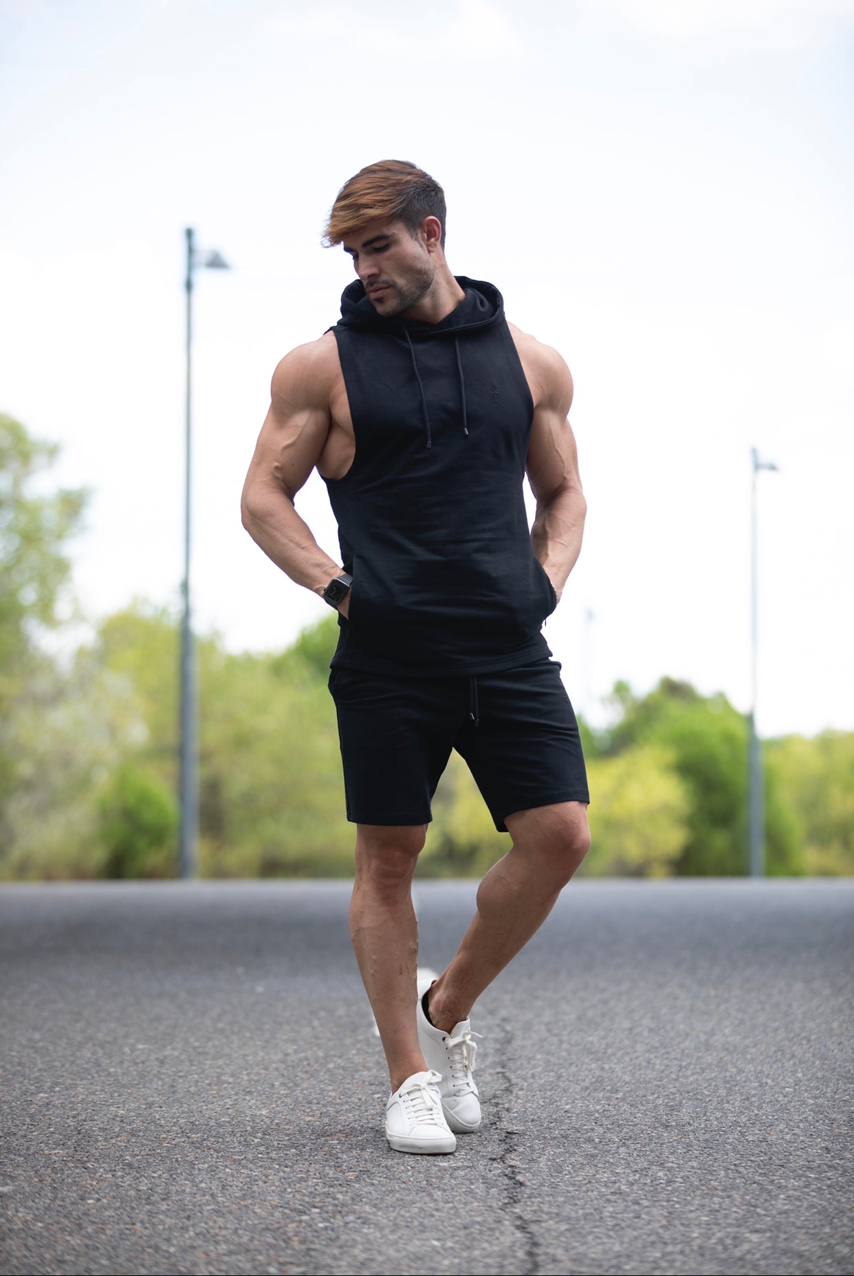 Black Elasticated Shorts - FSJS656