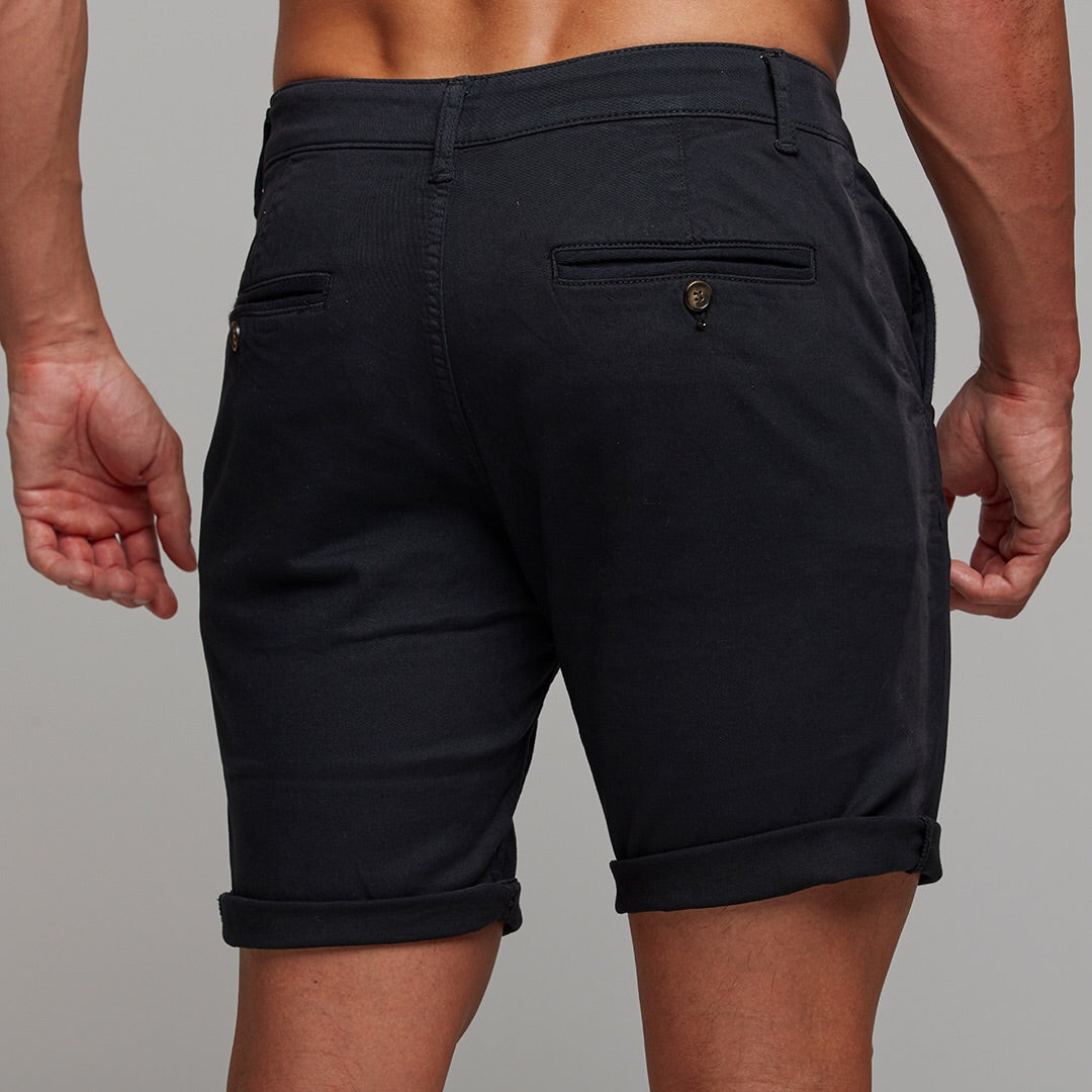 Slim Fit Black Chino Shorts - FSH266