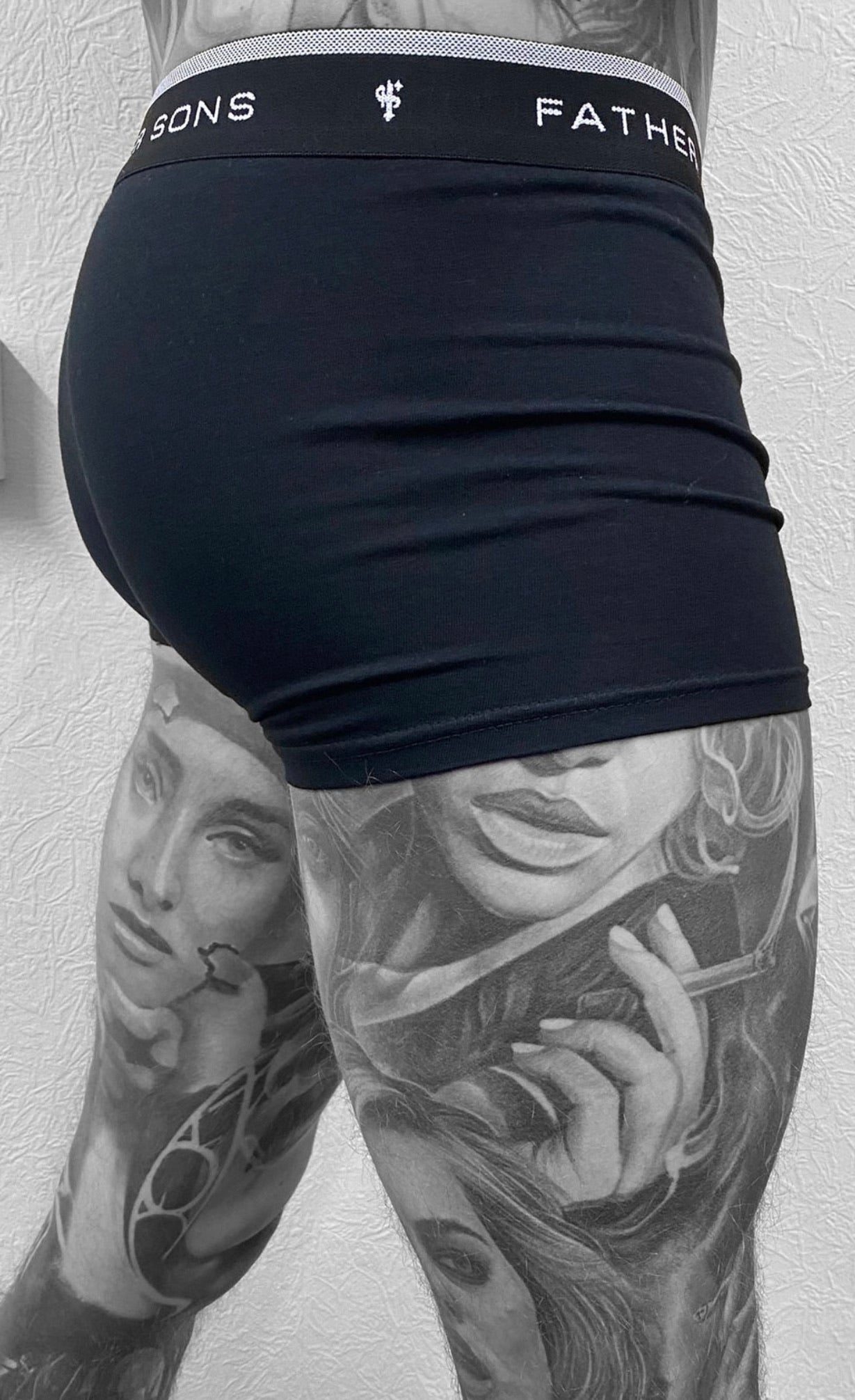 2 Pack Black Boxer Shorts (Shorter Length)  - FSP001