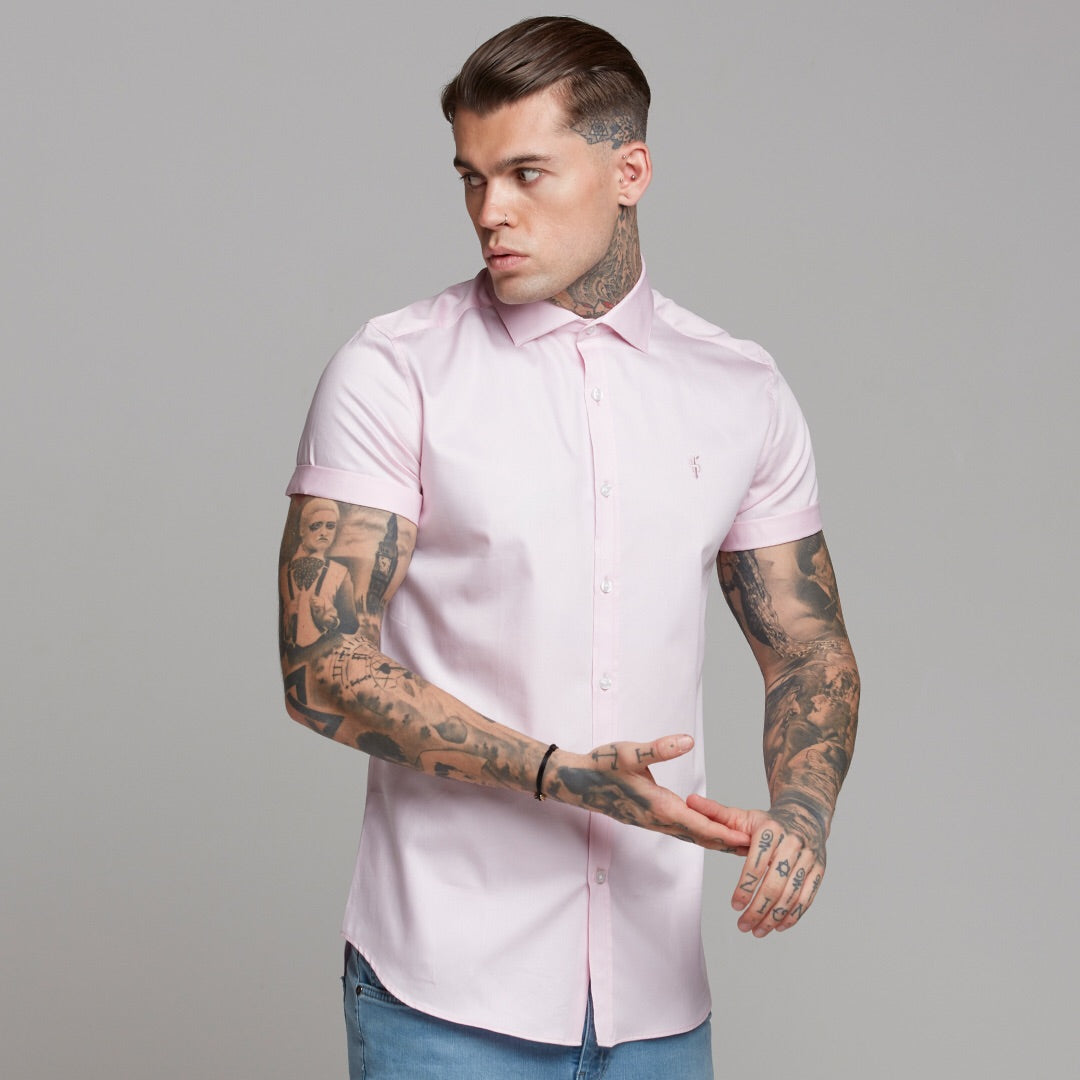 Classic Pink Luxe Egyptian Cotton Short Sleeve - FS444 (LAST CHANCE)