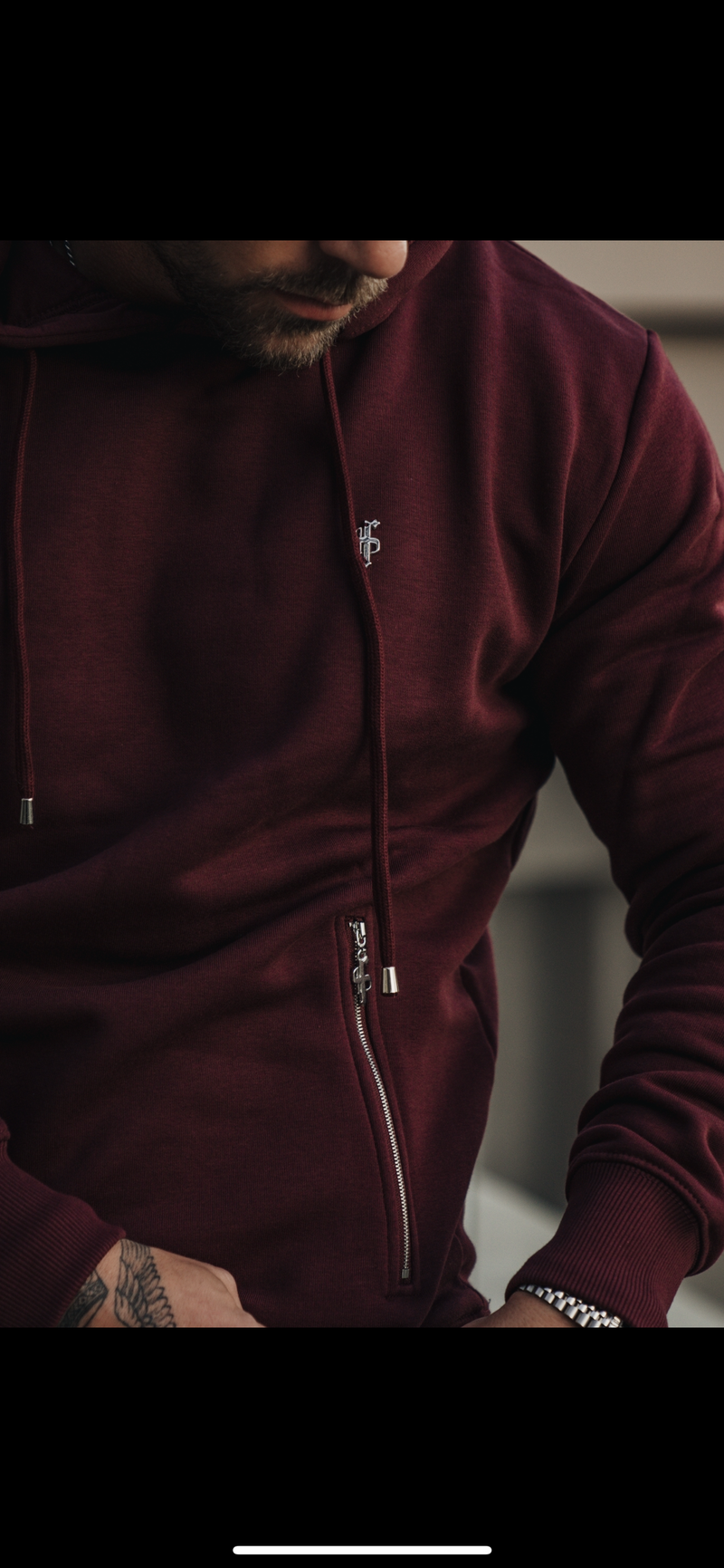 Father Sons Burgundy / Silver Overhead Hoodie Top with Father Sons Burgundy / Silver Overhead Hoodie Top with