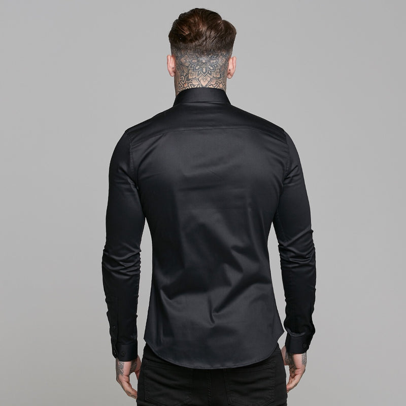 Father Sons Slim Sateen Classic Black Long Sleeve - FS545