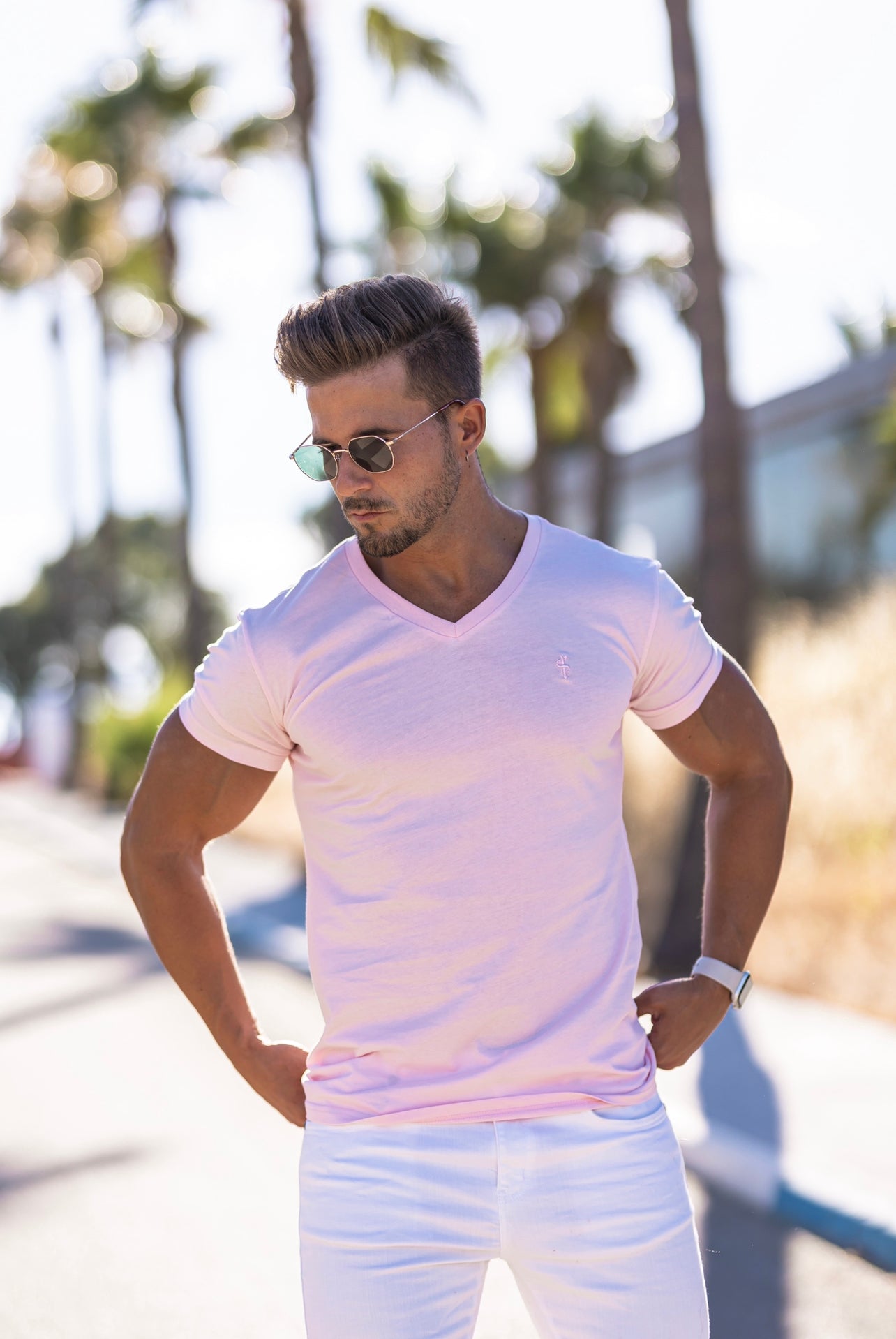 Classic Pink V Neck -  FSH743