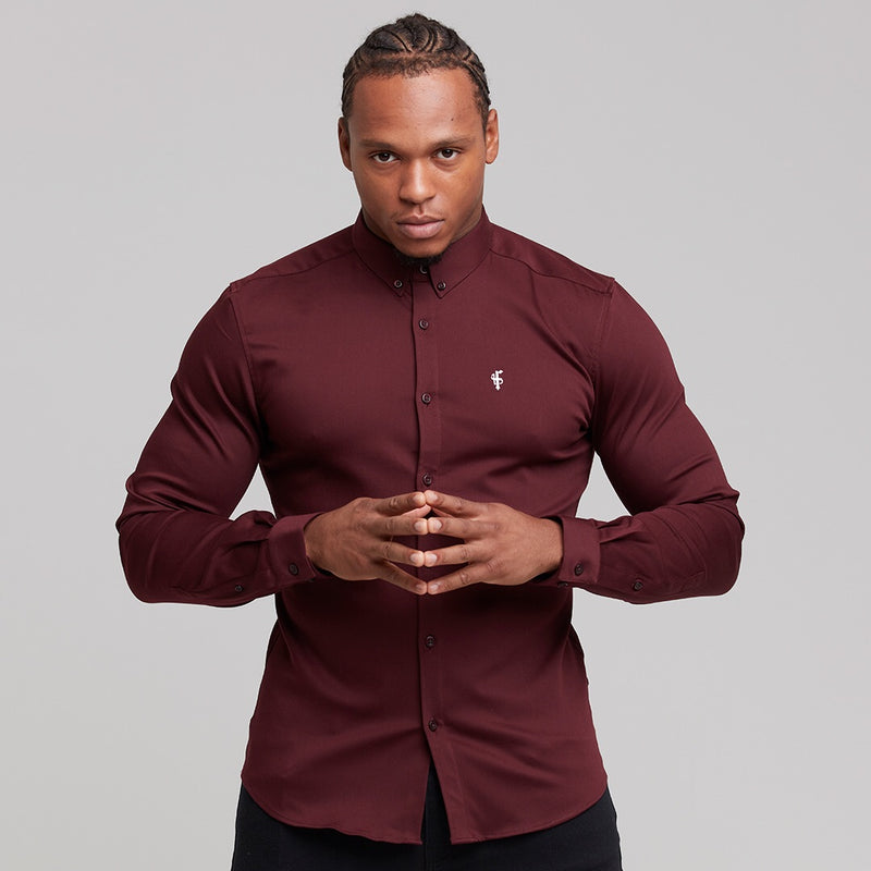 Father Sons Super Slim Stretch Burgundy Denim Long Sleeve - FS212