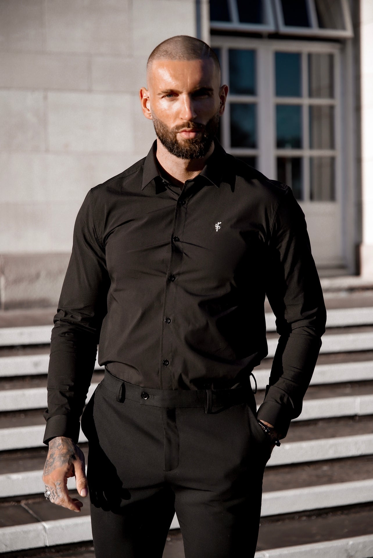 Boxy Stretch Black Long Sleeve - FSBOXY898