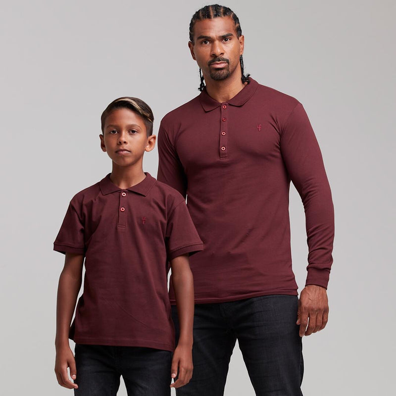 Father Sons Boys Classic Burgundy Polo Shirt - FSB022 (LAST CHANCE)