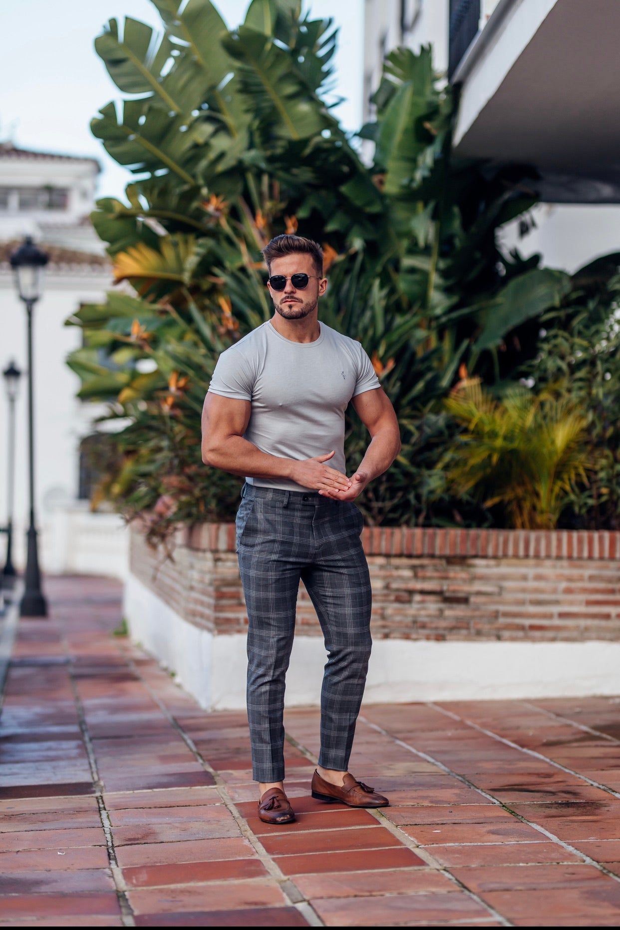 Light Grey Bamboo Crew T Shirt - FSH578