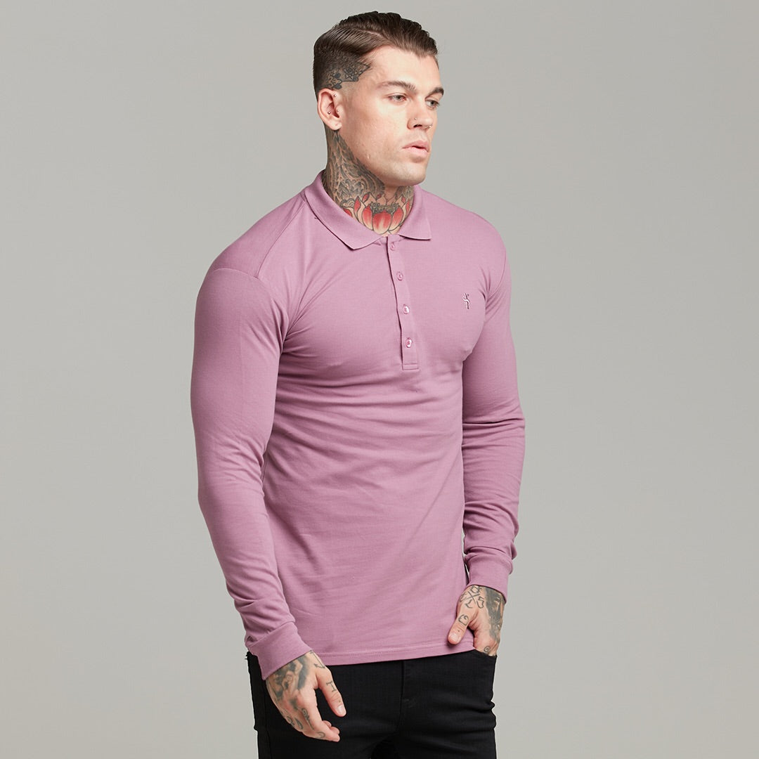 Classic Lavender Long Sleeve Polo Shirt - FSH307