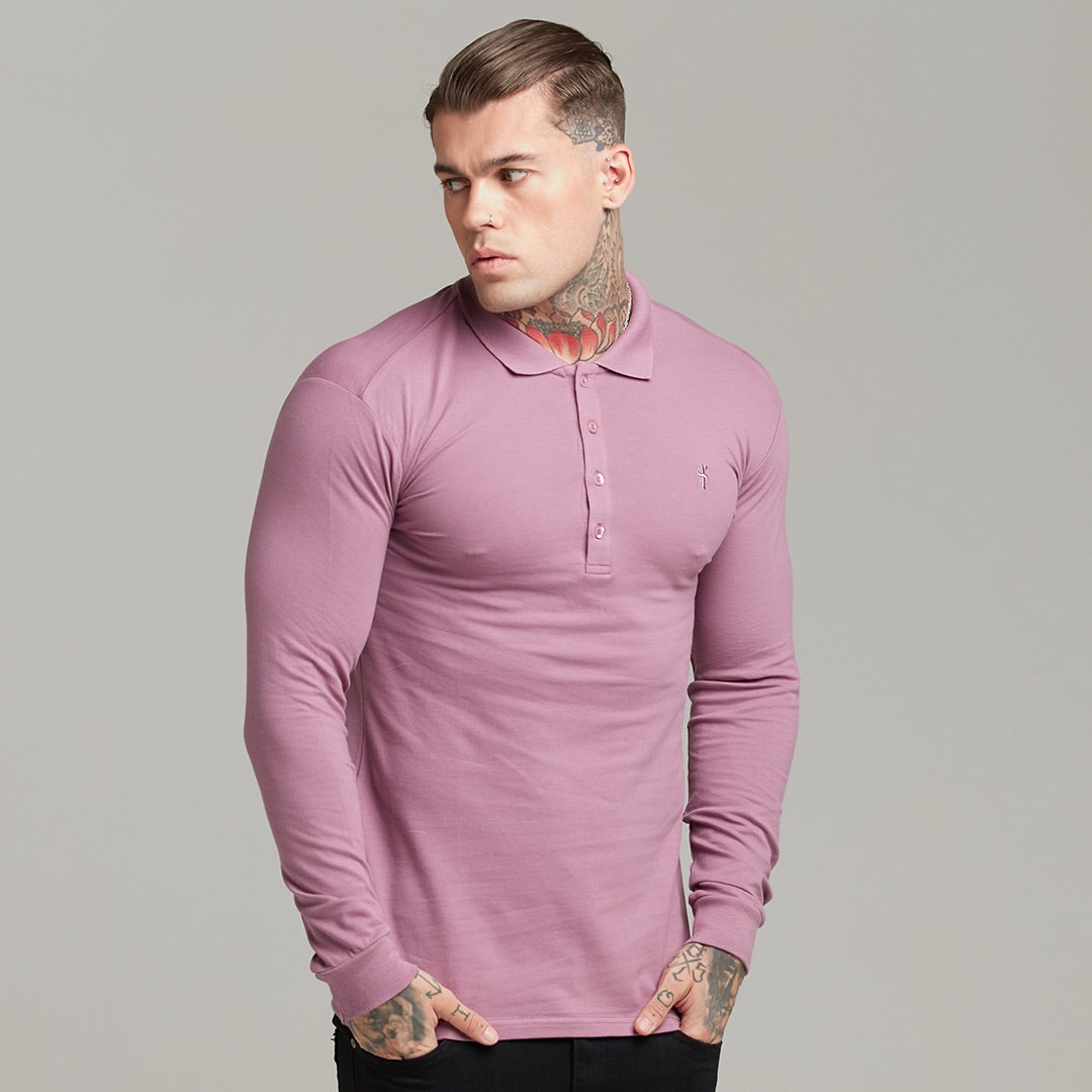 Classic Lavender Long Sleeve Polo Shirt - FSH307