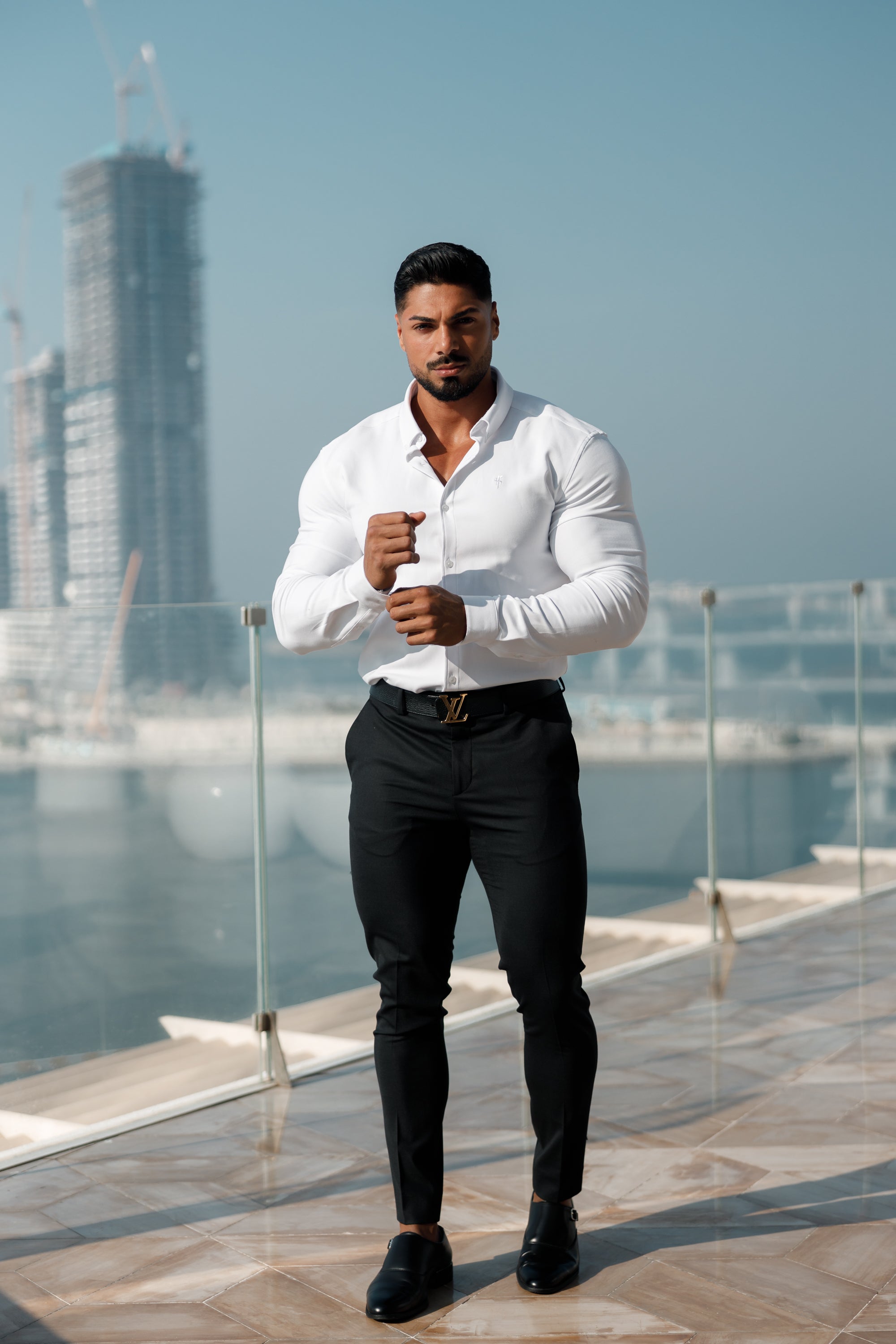 Super Slim Scuba White Long Sleeve Stretch - FS613 (PRE ORDER 31ST MAY)