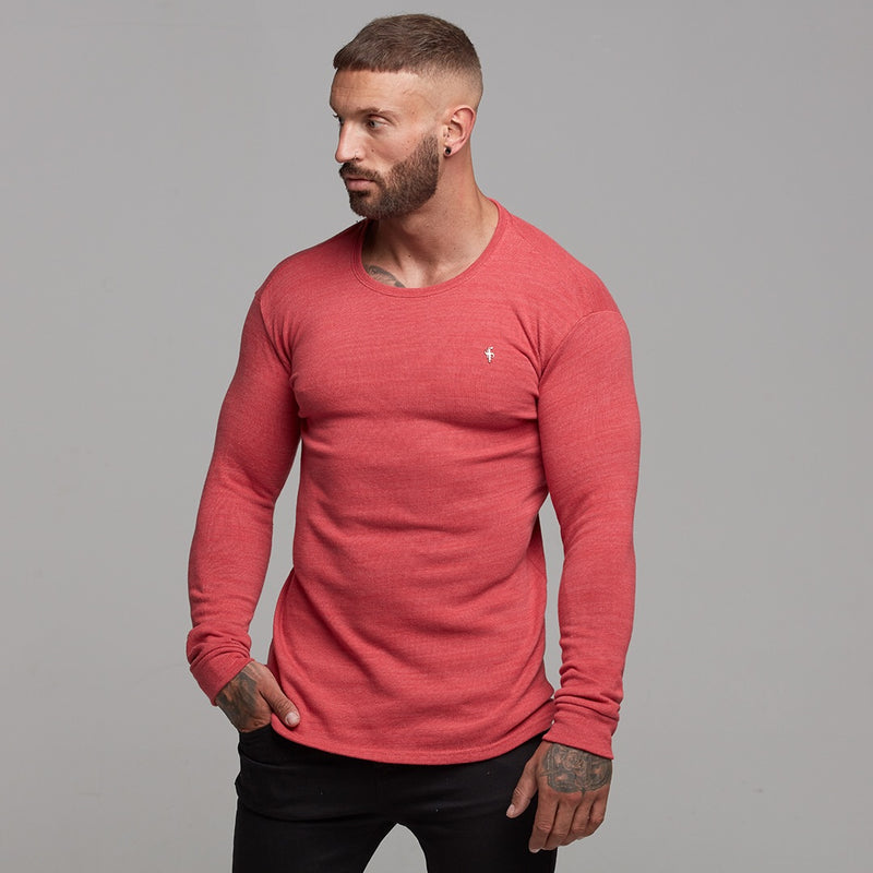 Father Sons Classic Red Marl Super Slim Sweater - FSH231