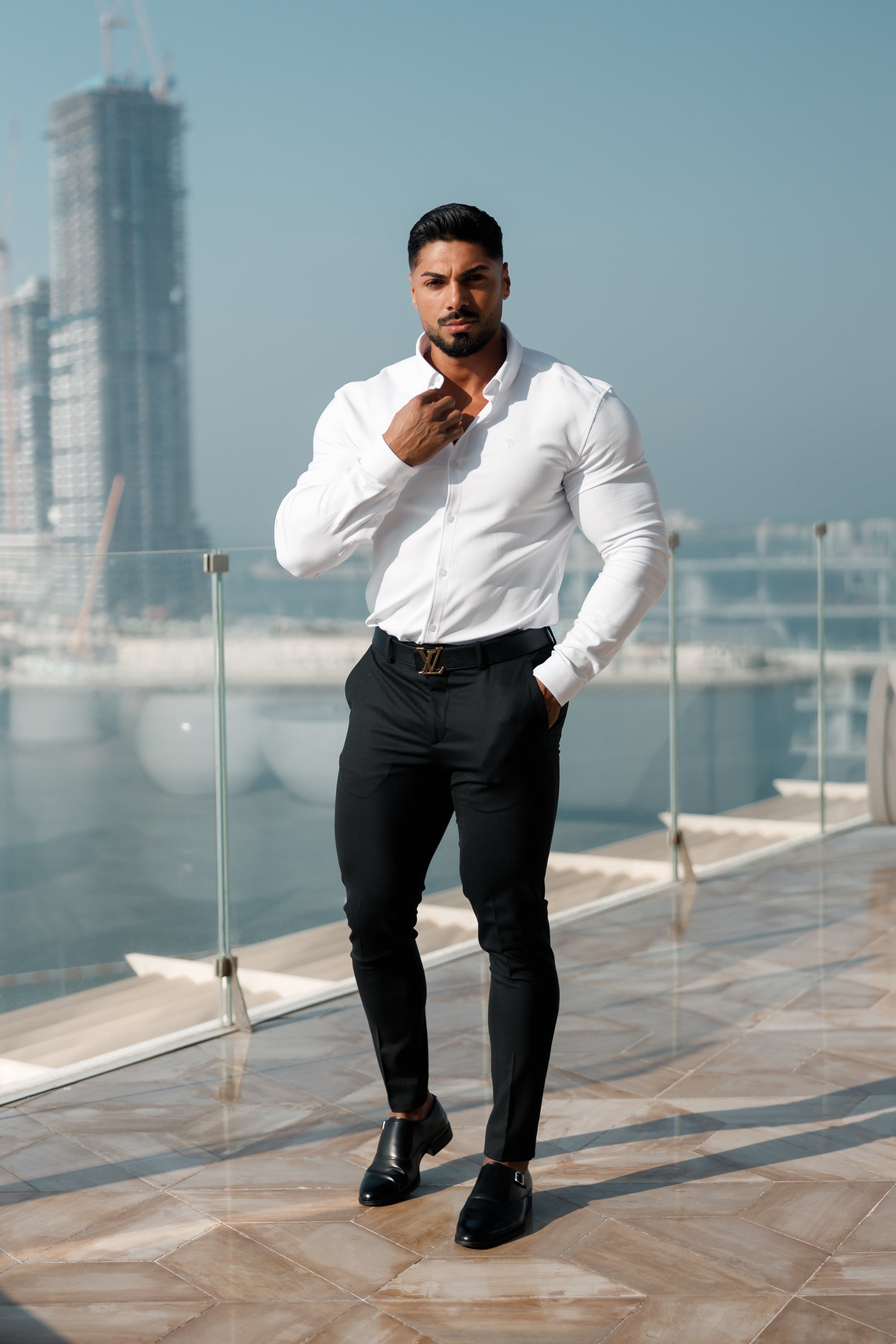 Super Slim Scuba White Long Sleeve Stretch - FS613 (PRE ORDER 31ST MAY)