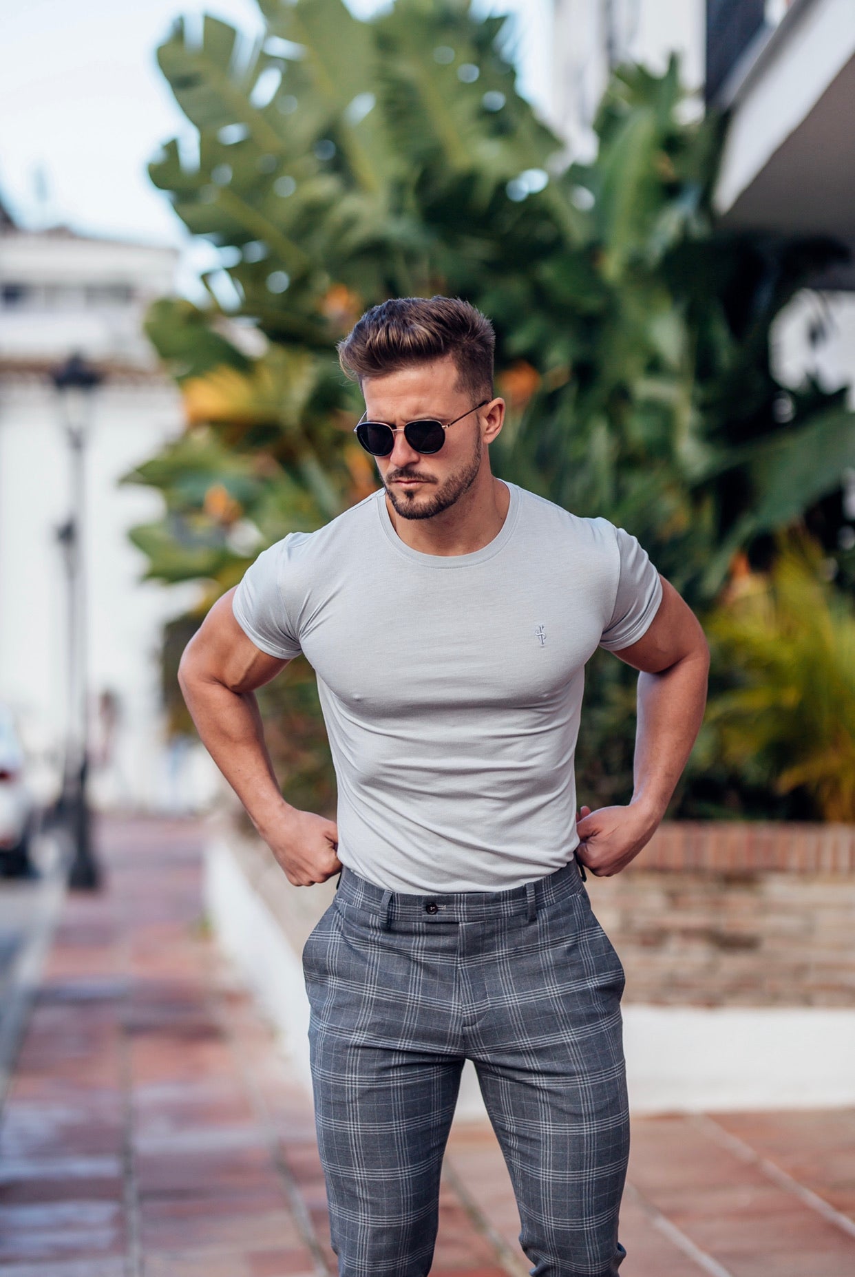 Light Grey Bamboo Crew T Shirt - FSH578