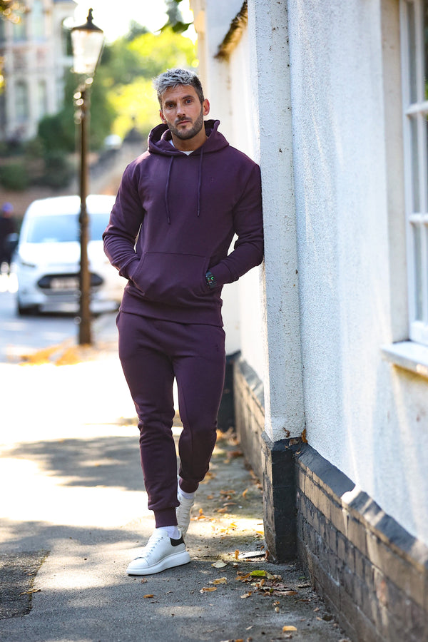 Father Sons Plum Raglan Tracksuit Sweat Pants with FS Embroidery - FSH704