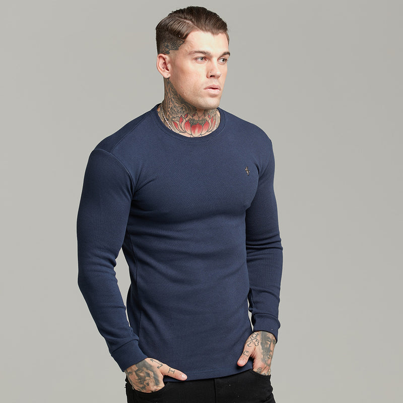 Father Sons Classic Navy Super Slim Sweater - FSH410