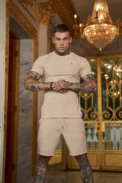 Father Sons Beige Towelling Crew T Shirt - FSTC662 (PRE ORDER 23RD MAY)
