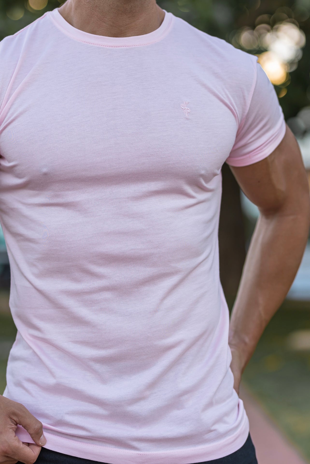 Pink Bamboo Crew T Shirt - FSH746