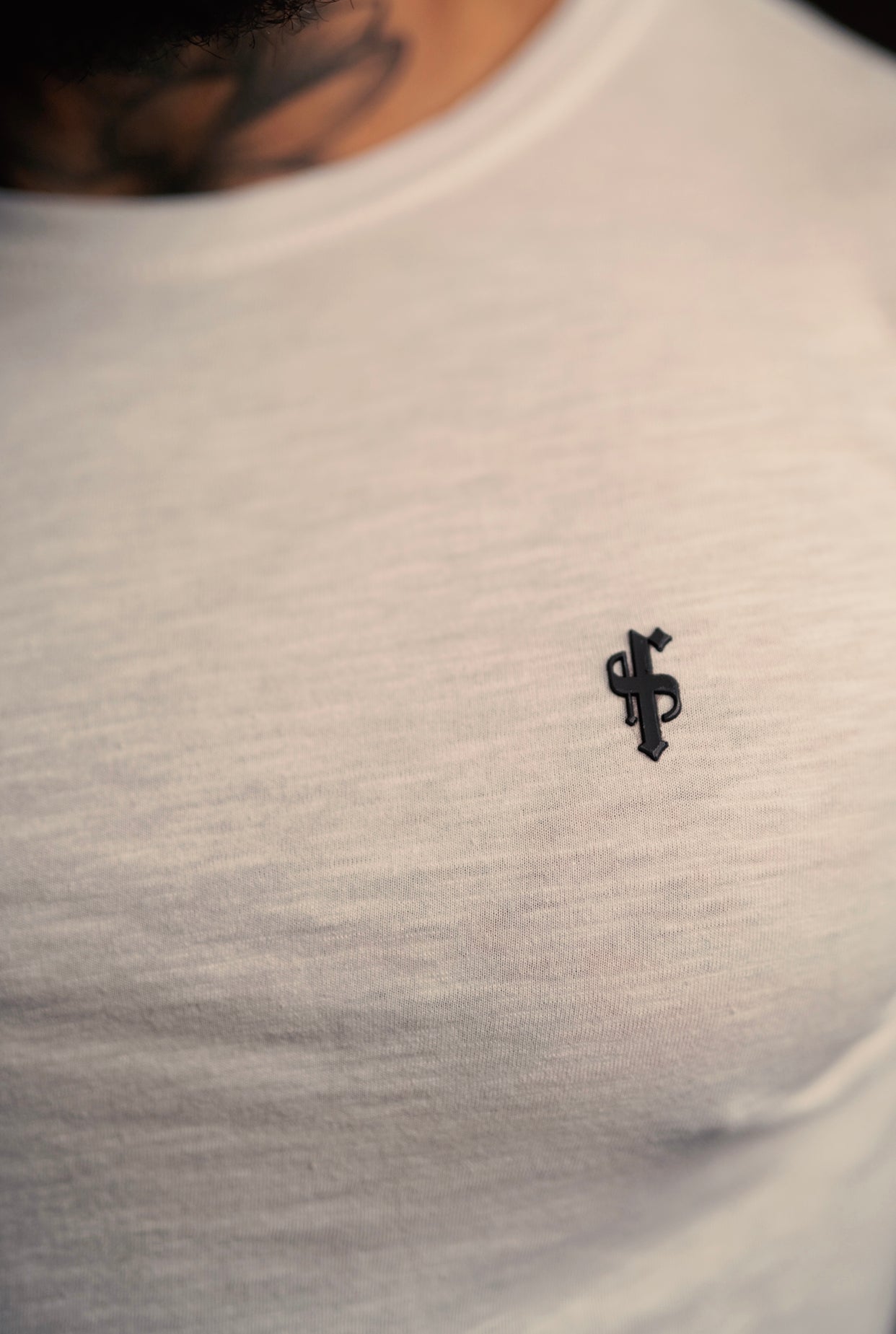 White Slub Crew Long Sleeve With Cuff - FSH727