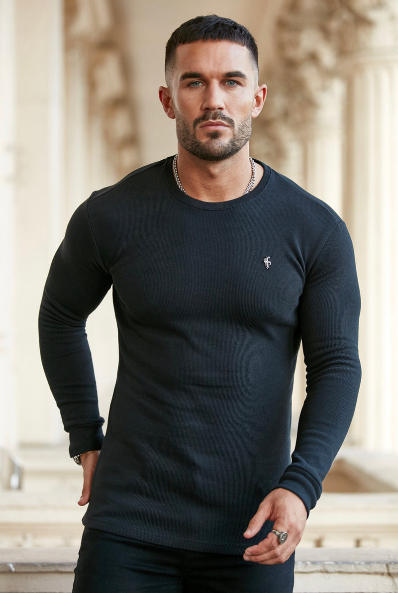 Father Sons Classic Black Super Slim Sweater - FSH409