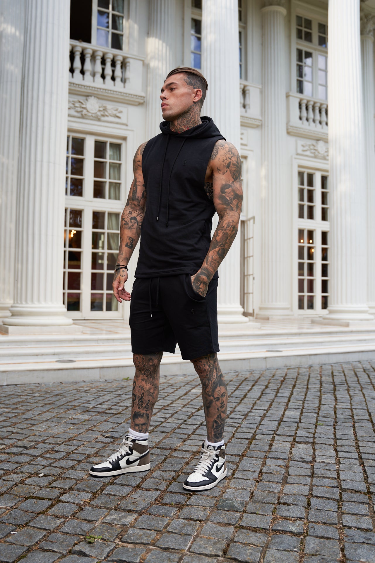 Black Elasticated Shorts - FSJS656