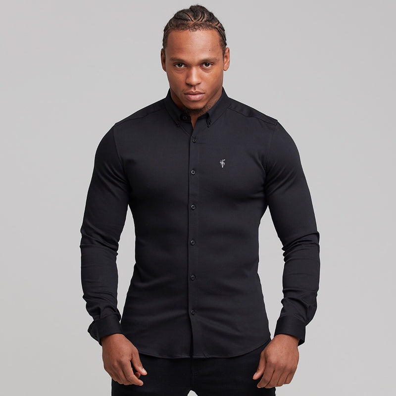 Father Sons Super Slim Stretch Black Denim Long Sleeve (Silver Emblem) - FS295