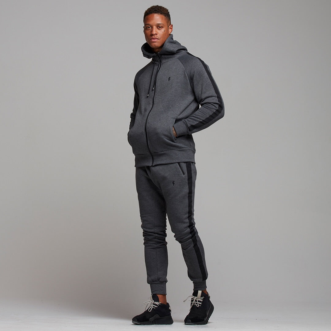 Classic Charcoal and Black Striped Raglan Bottoms - FSH253 (LAST CHANCE)