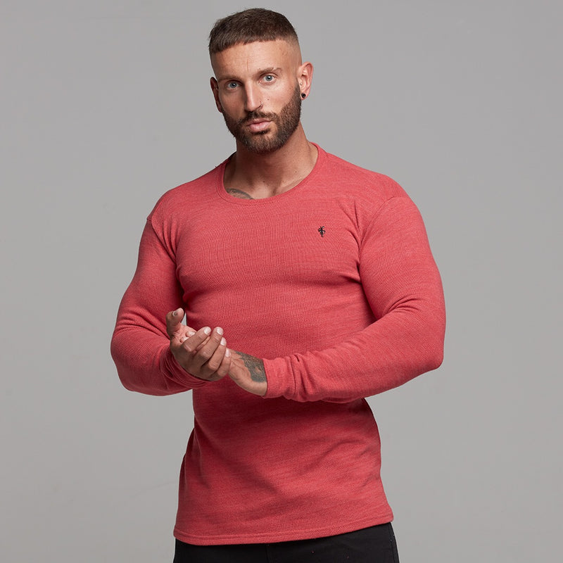 Father Sons Classic Red Marl Super Slim Sweater - FSH231