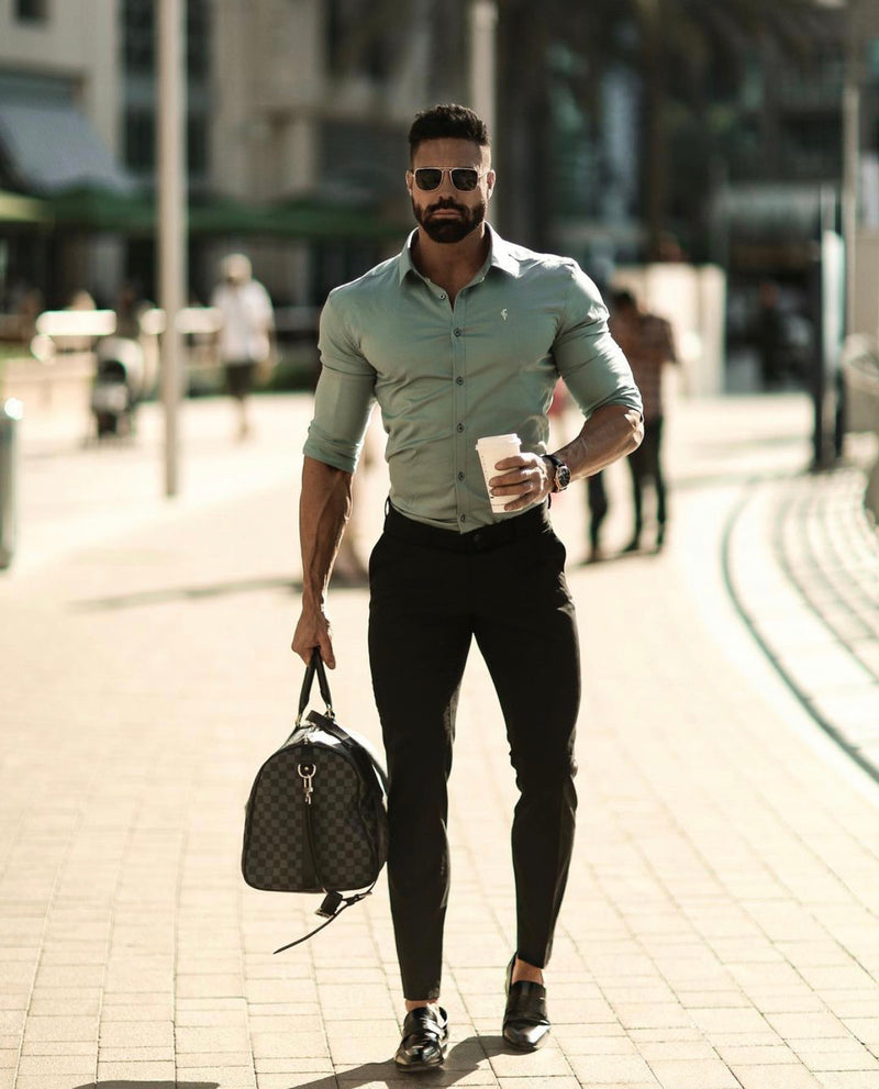 Father Sons Slim Formal Black Stretch Pants - FST034