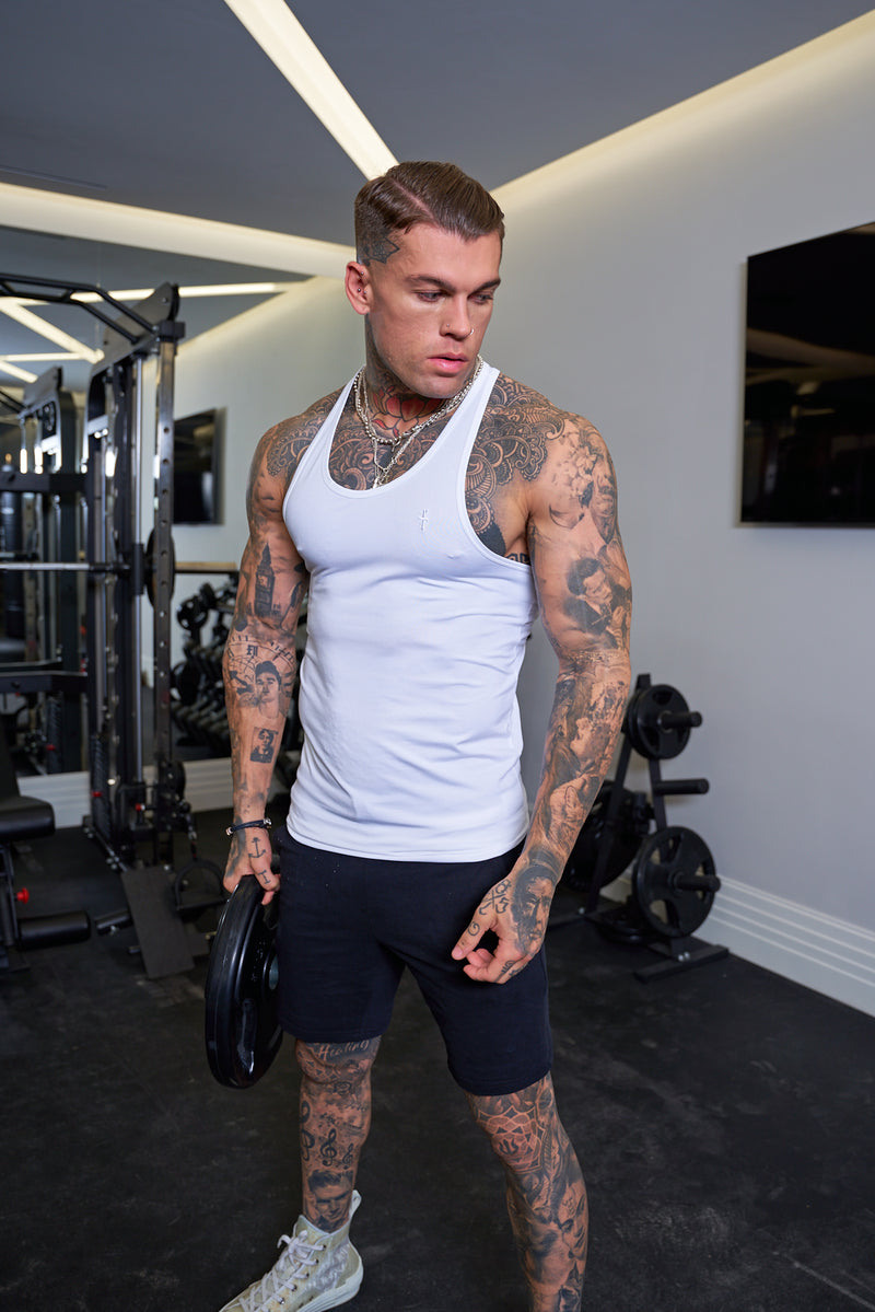 Father Sons White Gym Vest - FSH690 (PRE ORDER 18TH DECEMBER)