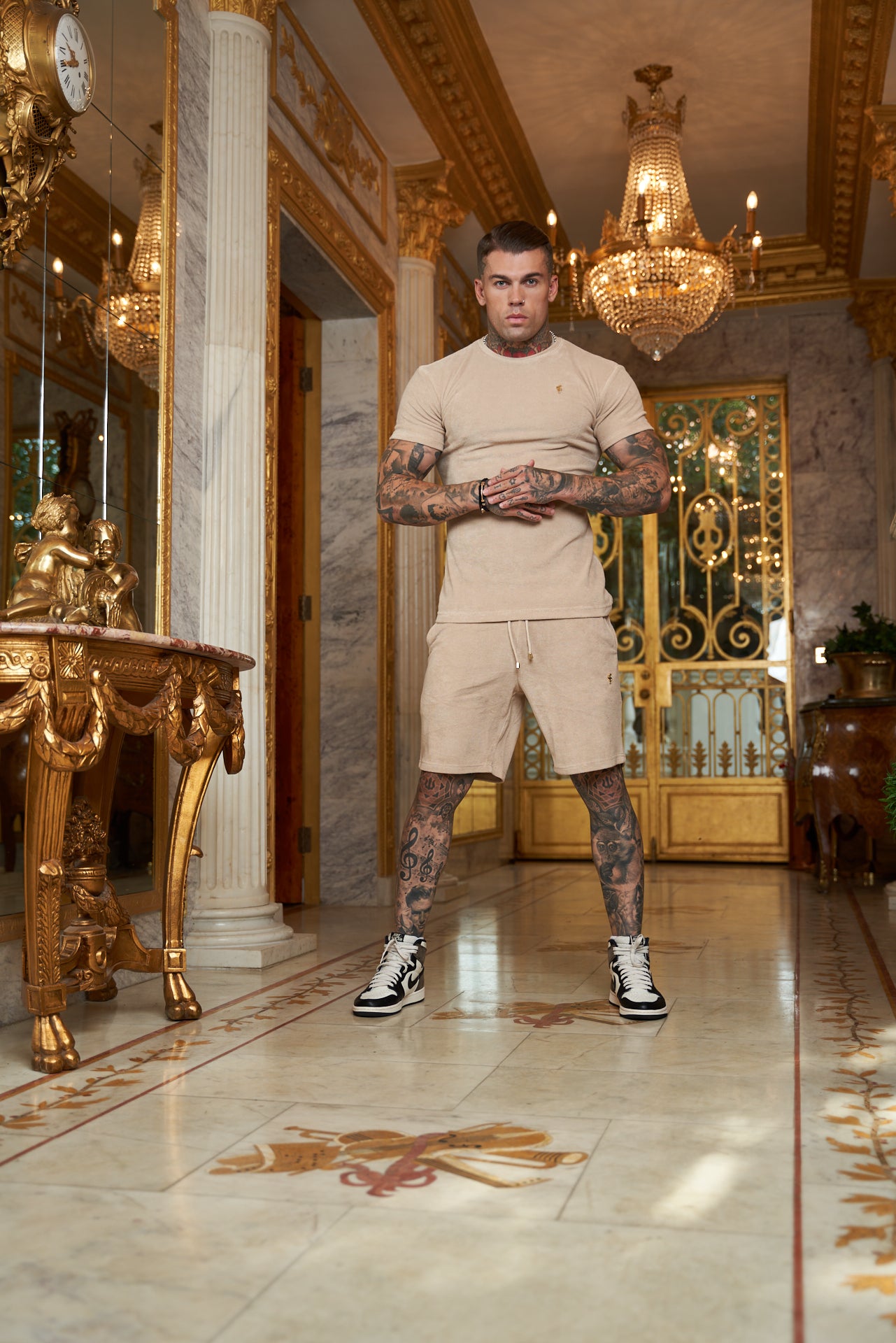 Beige Towelling Shorts - FSTS663