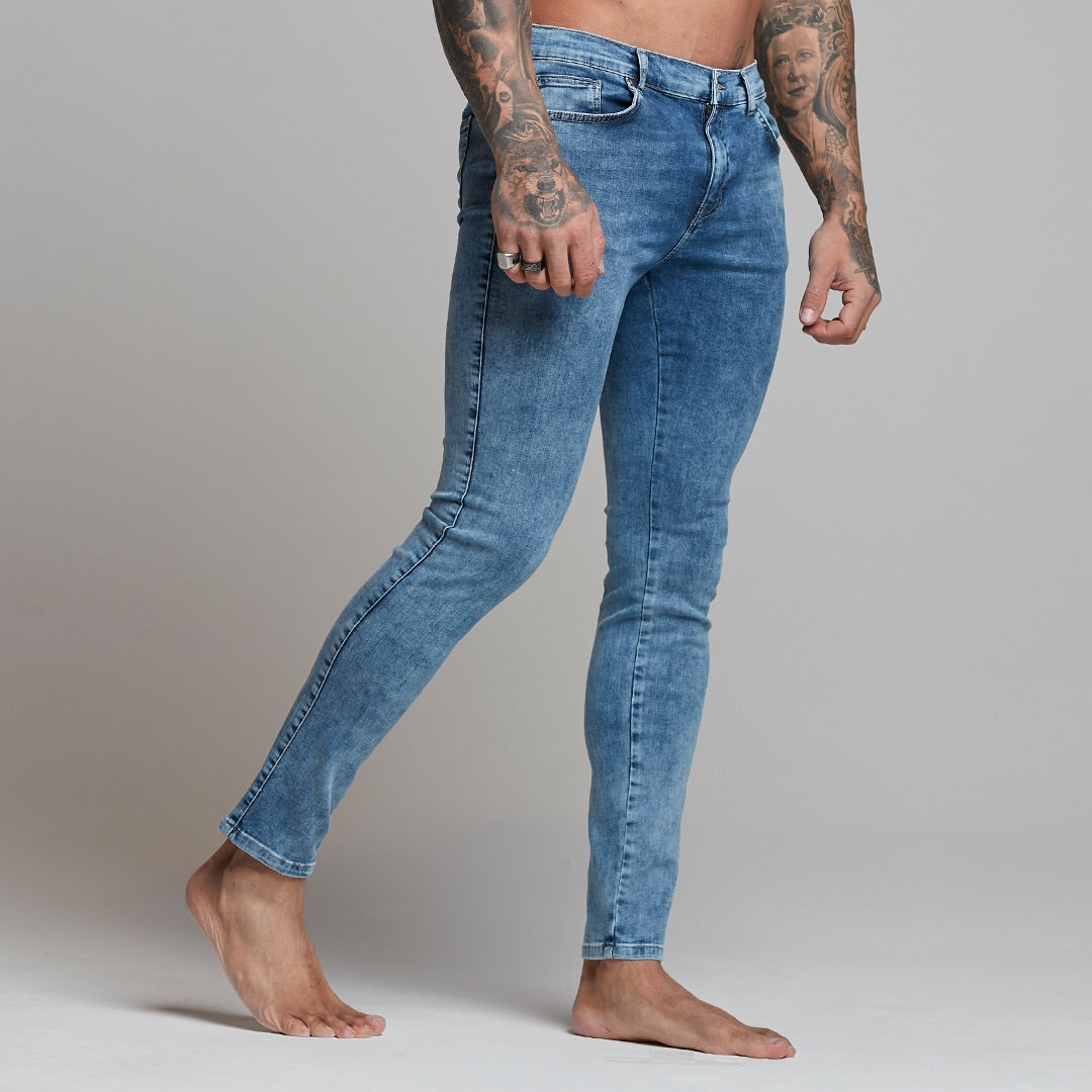 Slim Stretch Blue Acid Wash Jeans - FSH306